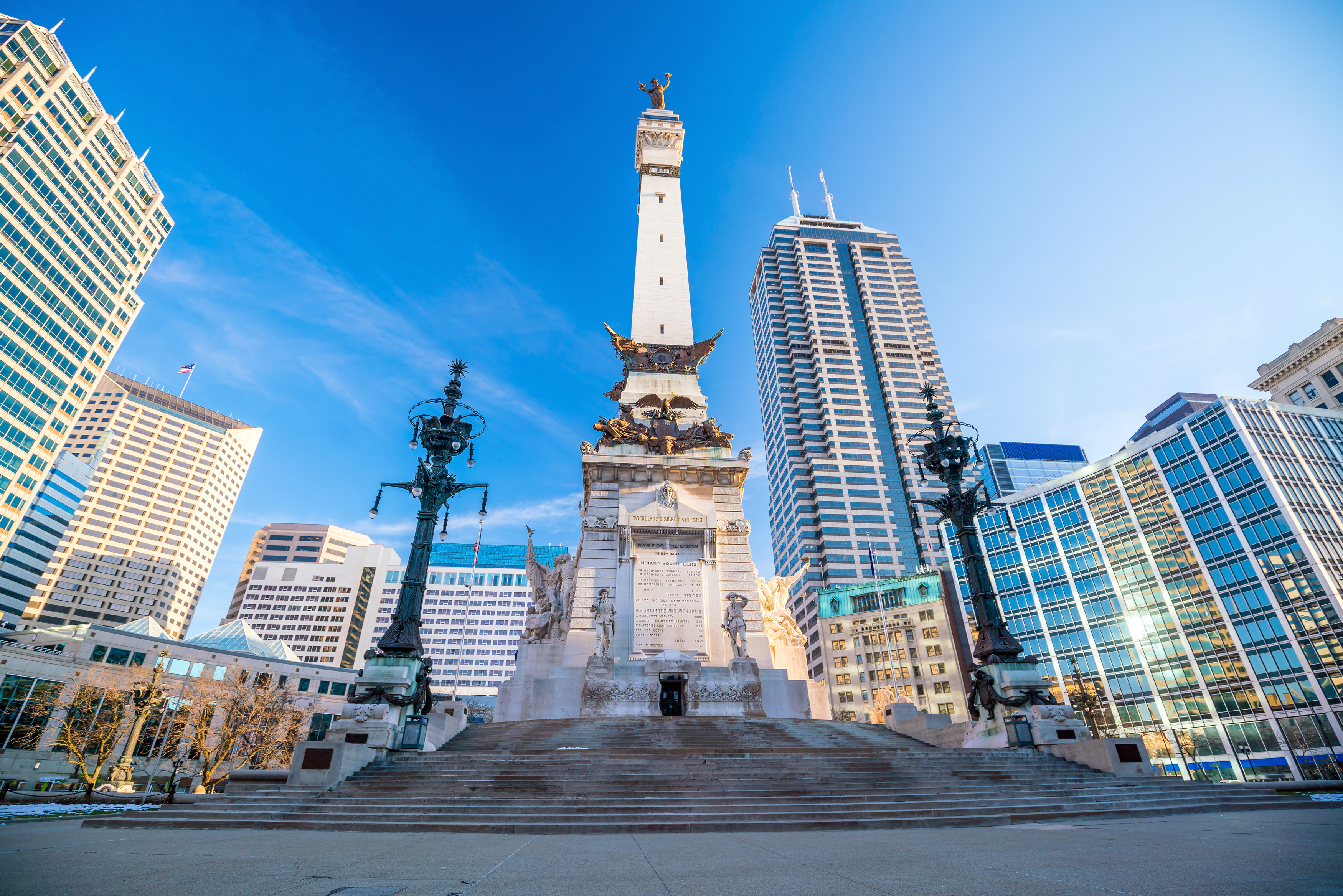 Monument Circle, downtown Indianapolis, Indiana